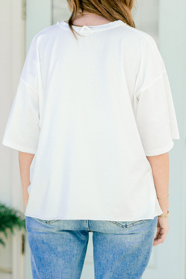 Chic Soul Plus size clothing, white short sleeve tee with a l;lobster symbol on the front and the words 