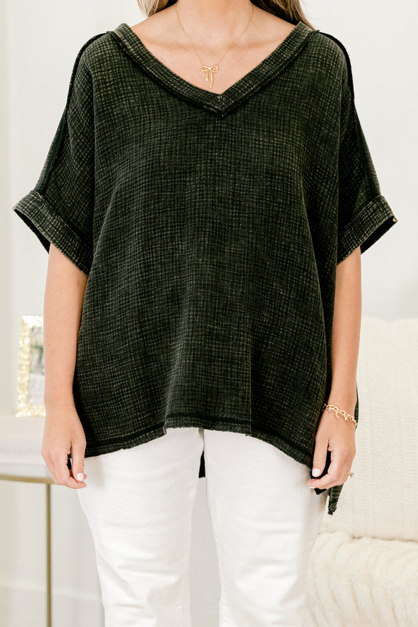 Chic Soul plus size clothing, half sleeve scooped v-neck black basic top