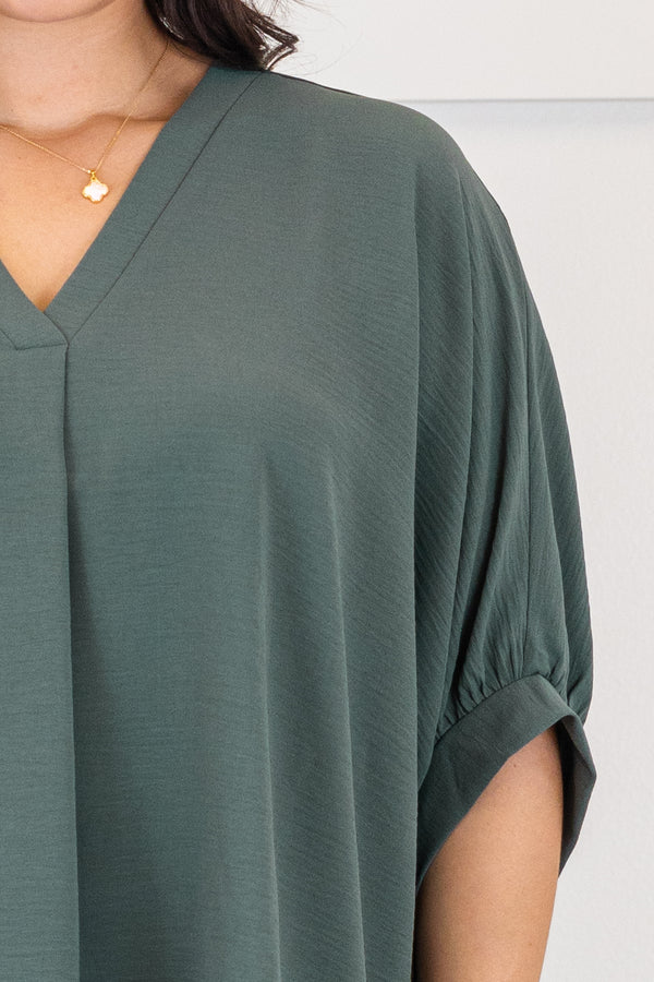 Chic Soul plus size clothing, ash jade short sleeve top