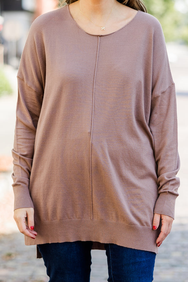 Chic Soul plus size clothing, mocha v neck sweater