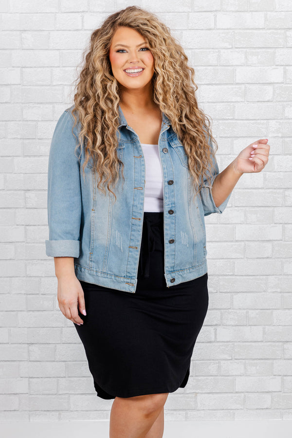 Chic Soul plus size clothing, black knee length skirt with tie at waist and pockets