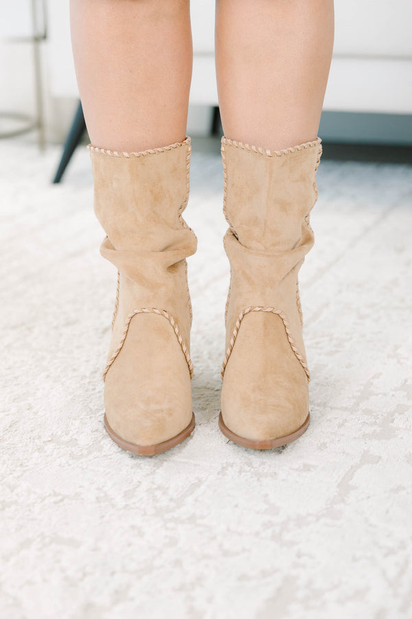 No Rush at All Booties, Apricot