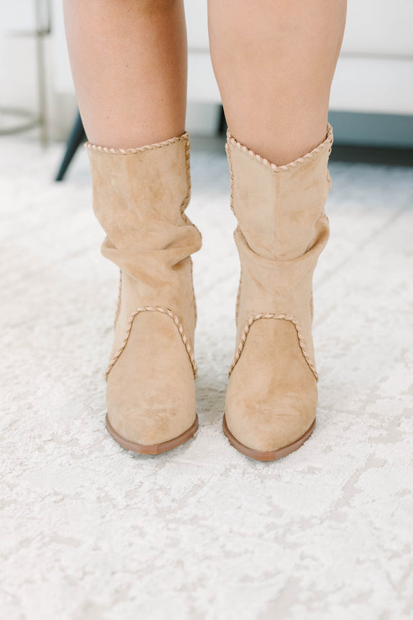 No Rush at All Booties, Apricot