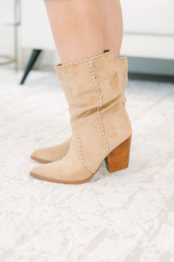 No Rush at All Booties, Apricot