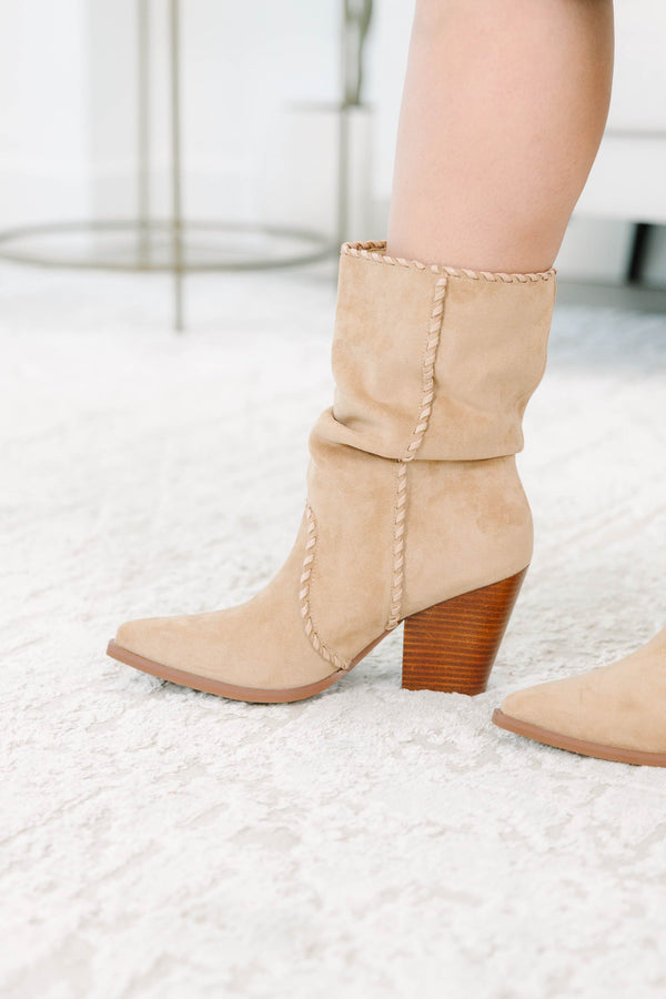 No Rush at All Booties, Apricot