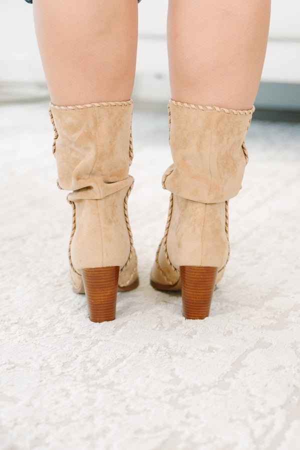 No Rush at All Booties, Apricot