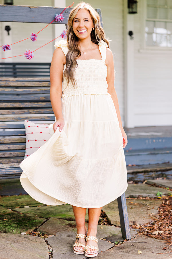 Oh So Sunny Dress, Cream