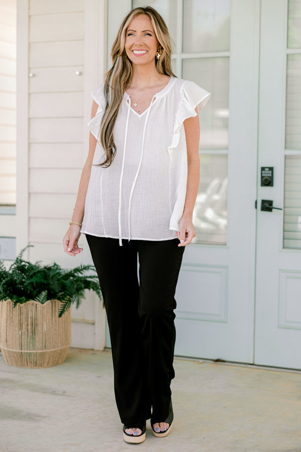 Chic soul plus size clothing, solid black pants with a high waist band 