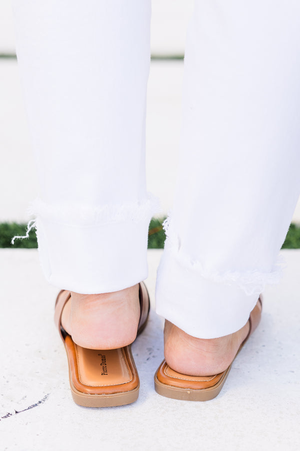 Chic Soul plus size clothing, new tan h-band backless sandals