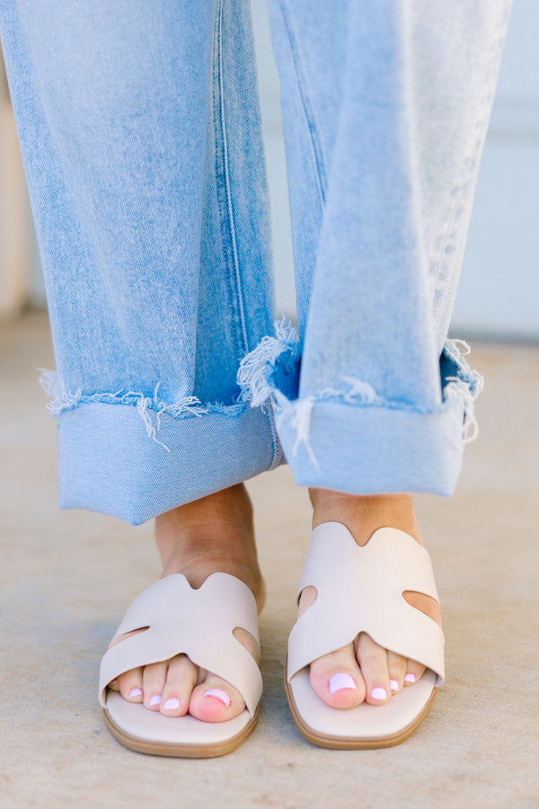 chic soul plus size clothing, nude slide on sandal 