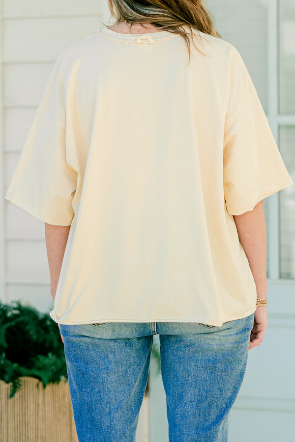 Chic Soul plus size clothing, sand colored half sleeve crewneck tee with blue sardines graphic