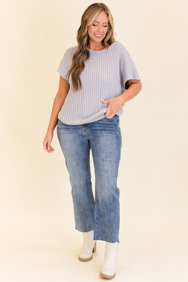 Chic Soul plus size clothing, medium wash cropped jeans with raw cut hem with no holes or distressing 
