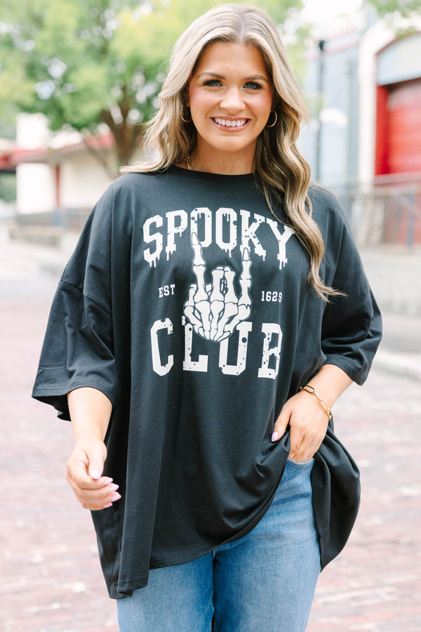 Spooky Club Boyfriend Tee, Black