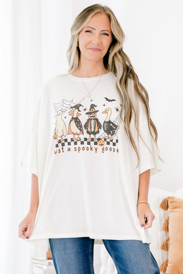 Chic Soul plus size clothing, light tan long sleeve sweater with stitching detail on the sleeve and white thin stripe on sleeves and hem