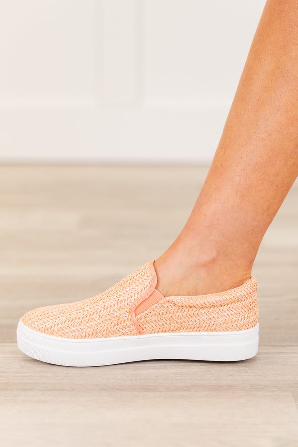 chic soul plus size clothing, light mauve slide on sneakers with a textured braided pattern 