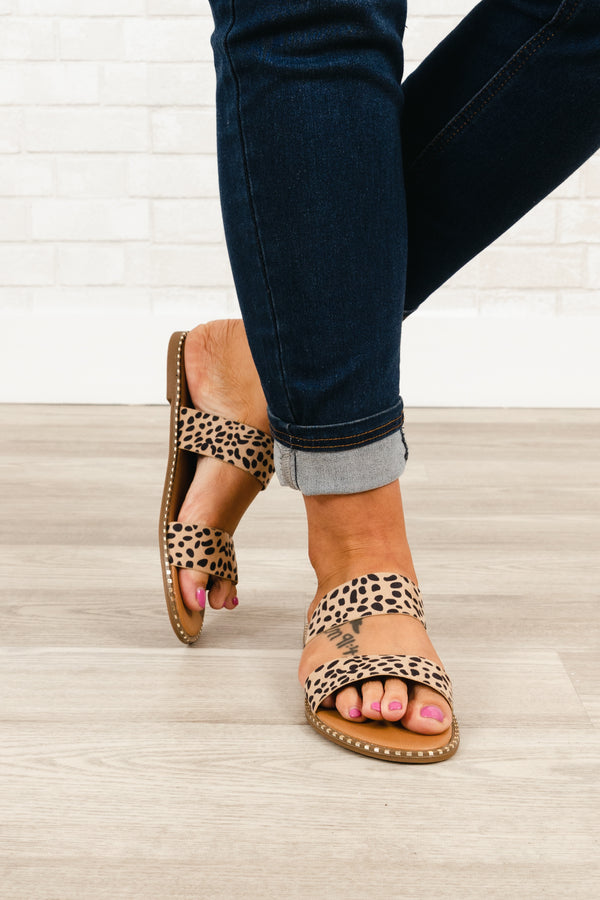 Chic Soul plus size clothing, cheetah pattern strap sandals