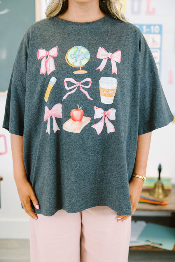 Teacher's Favorite Boyfriend Tee, Charcoal