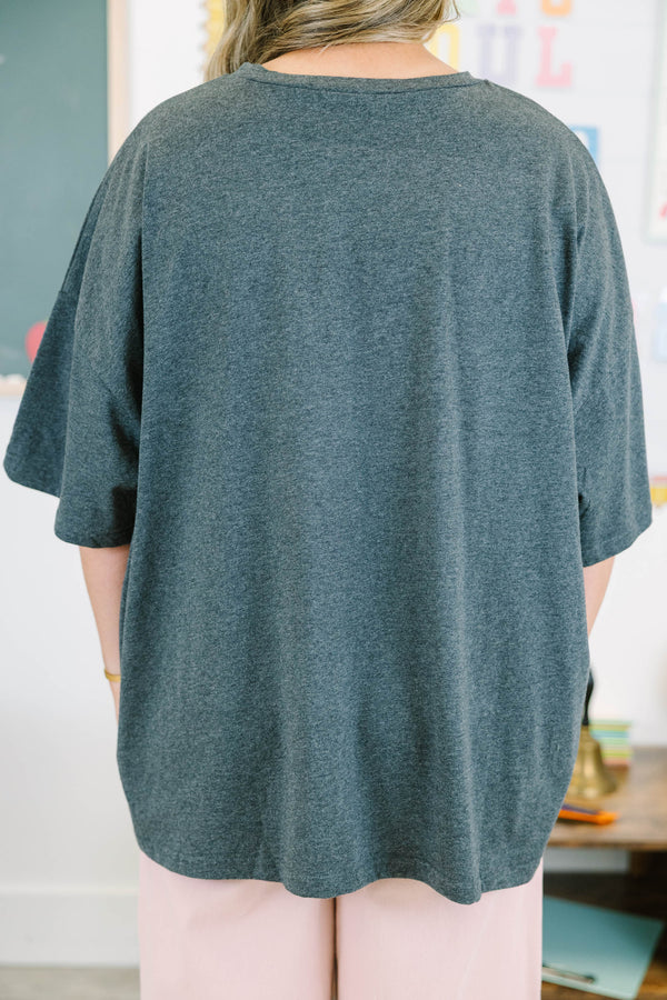 Teacher's Favorite Boyfriend Tee, Charcoal