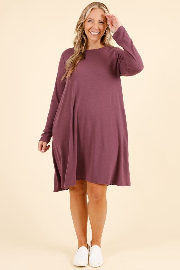 Chic Soul plus size clothing, lilac grey flowy dress with pockets