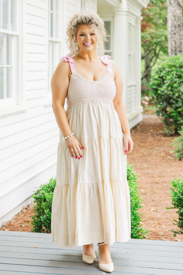 Midnight Garden Dress, Cream