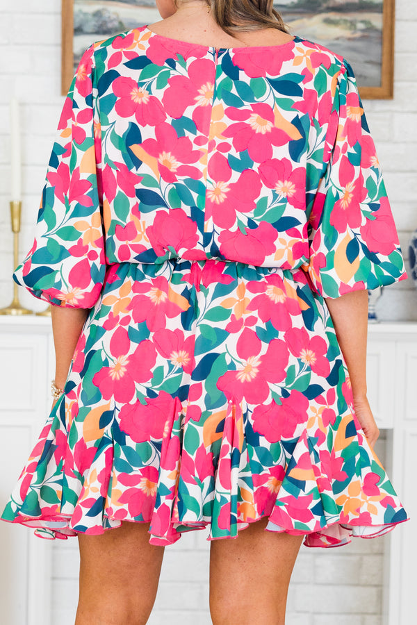 Warming Up To You Romper, Fuchsia Multi