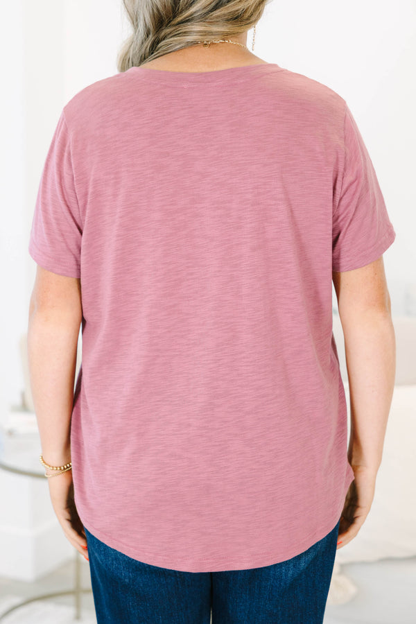 Wear It On Repeat Top, Dusty Rose