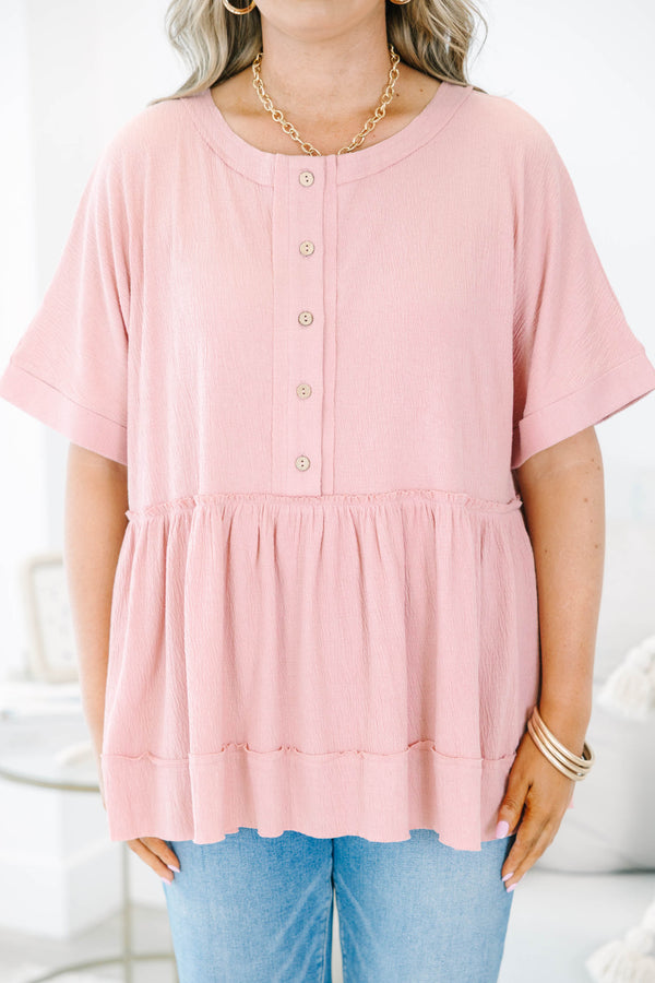 What Should We Do Today Top, Dusty Pink