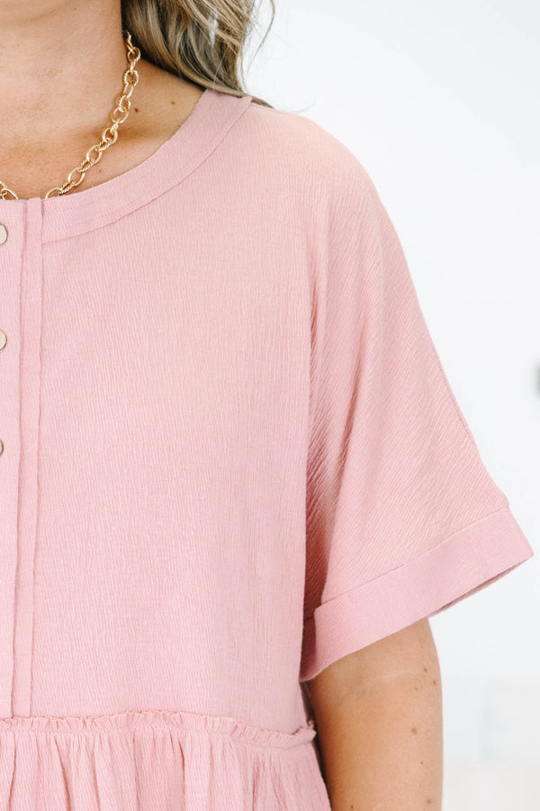 What Should We Do Today Top, Dusty Pink