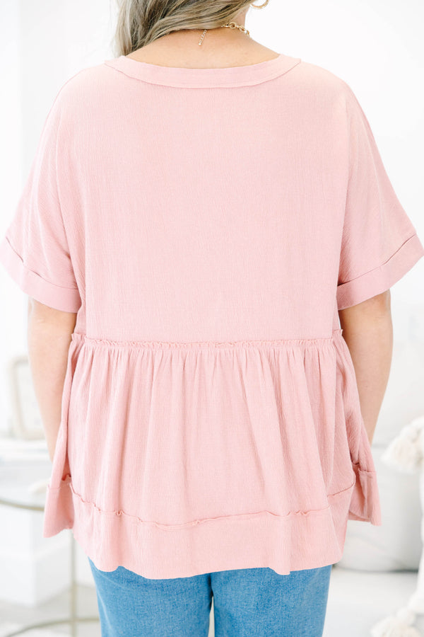 What Should We Do Today Top, Dusty Pink