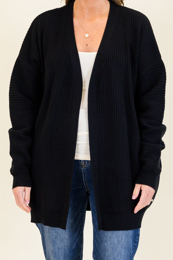 Chic Soul plus size clothing, black knitted cardigan