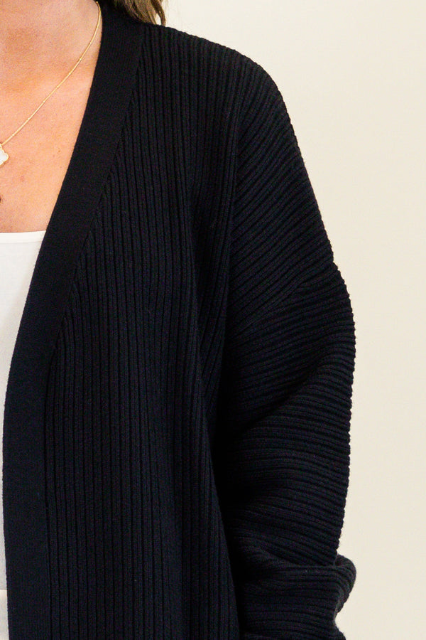 Chic Soul plus size clothing, black knitted cardigan