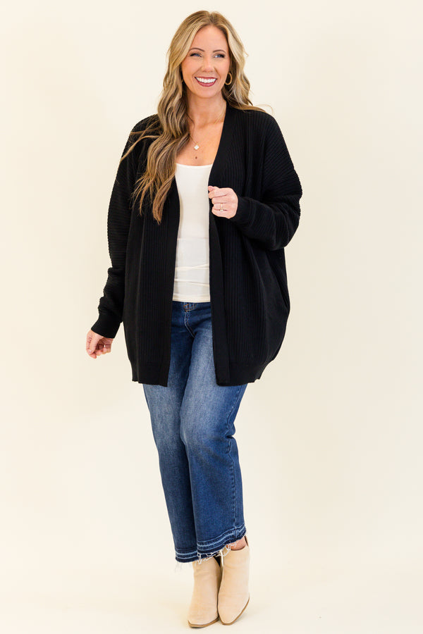 Chic Soul plus size clothing, black knitted cardigan