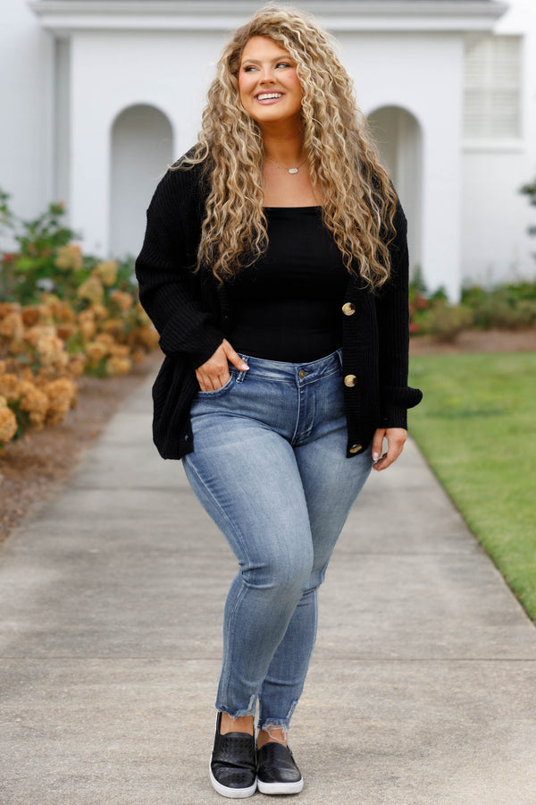Chic Soul plus size clothing, medium wash skinny jeans
