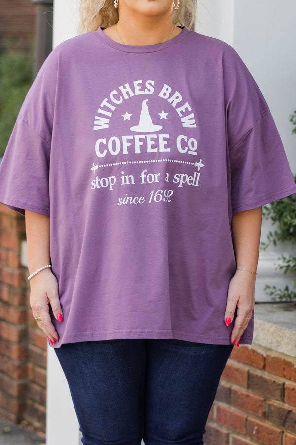 Chic Soul plus size clothing, lilac gray short sleeve boyfriend tee with 
