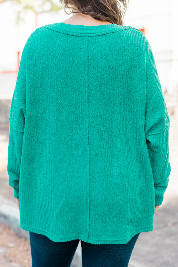 Chic Soul plus size clothing, long sleeve ribbed tunic with button up detail along round neckline with outer stitching detail