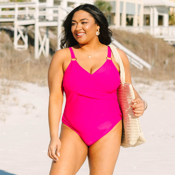 Blooming Beauty Swimsuit, Hot Pink