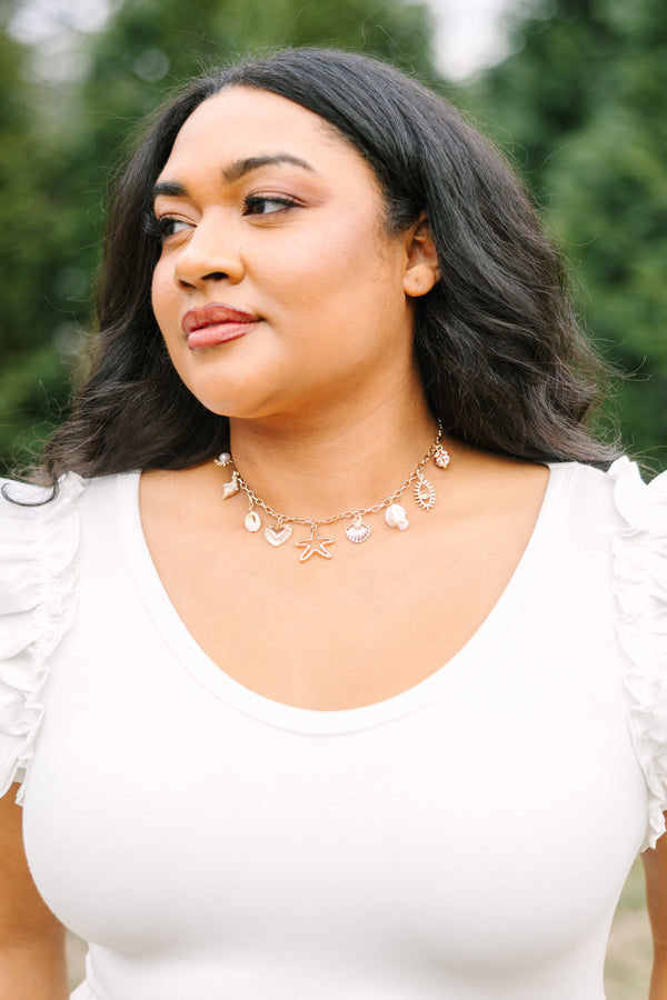 Chic Soul plus size clothing, gold charm necklace