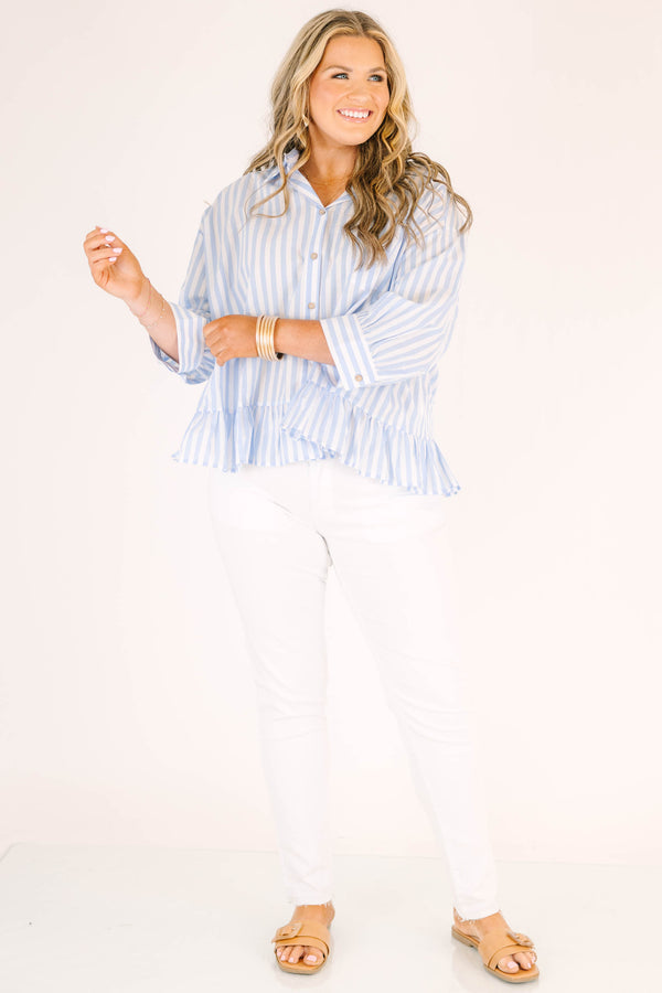 Chic Soul plus size clothing, mid-rise white skinny jeans with frayed hem