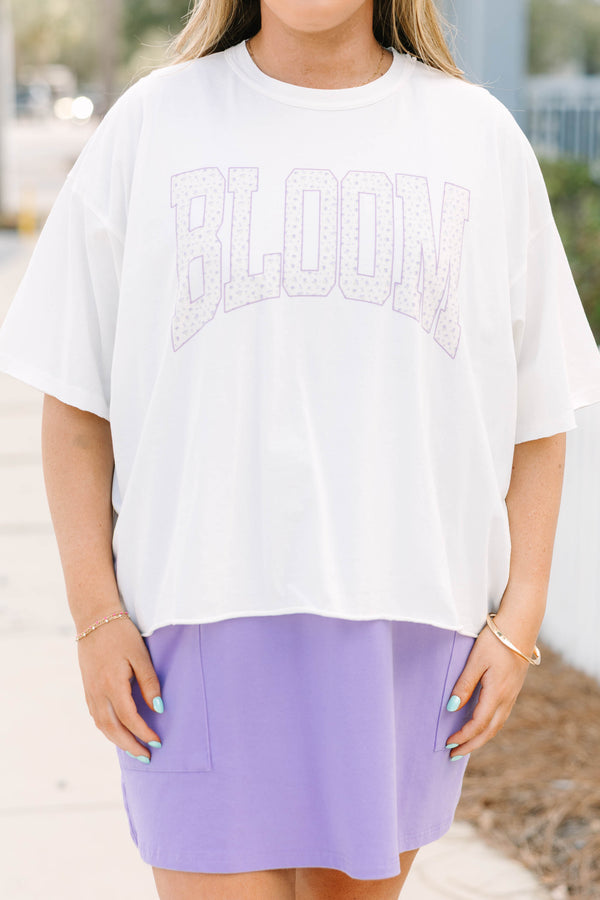 Chic Soul plus size clothing, white oversized cropped tee with 