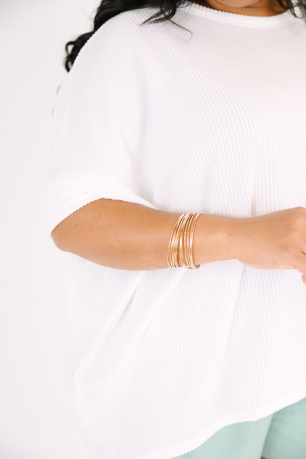 Chic Soul plus size clothing, gold bangle stack 