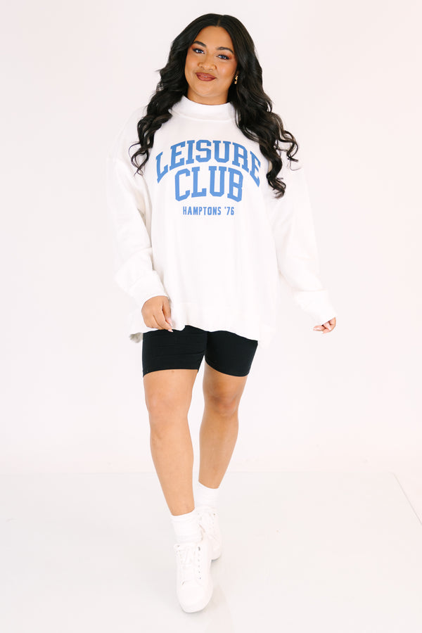 Chic Soul plus size clothing, ivory long sleeve crew neck with the saying 