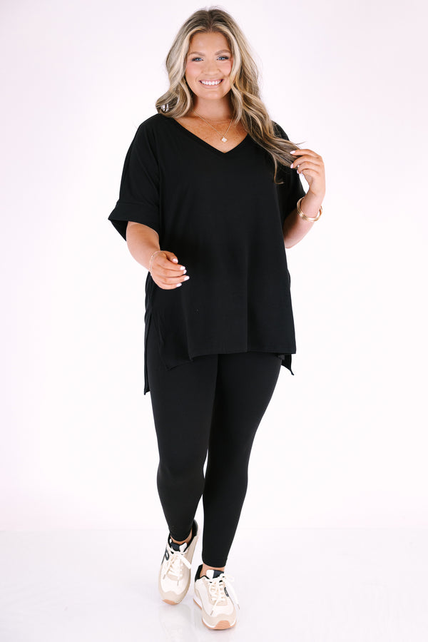 Chic Soul plus size clothing, black comfy lounge wear set