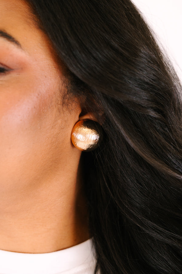 Chic Soul plus size clothing, clip on chunky gold stud earrings