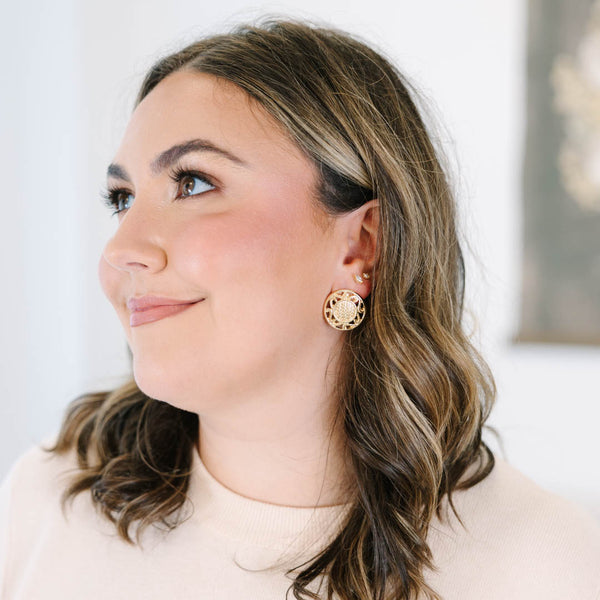 Rustic Relic Earrings, Gold