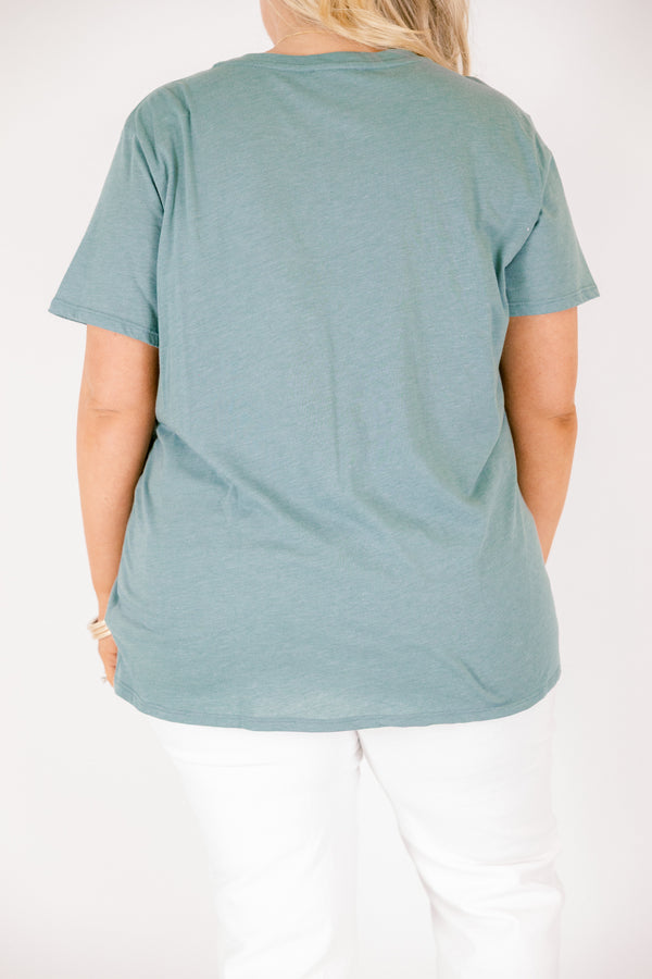 Chic Soul plus size clothing, heather ash jade short sleeve basic tee 