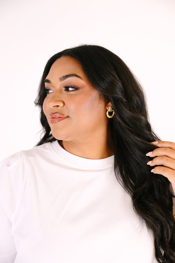Chic Soul plus size clothing, chunky gold layered dangle earrings