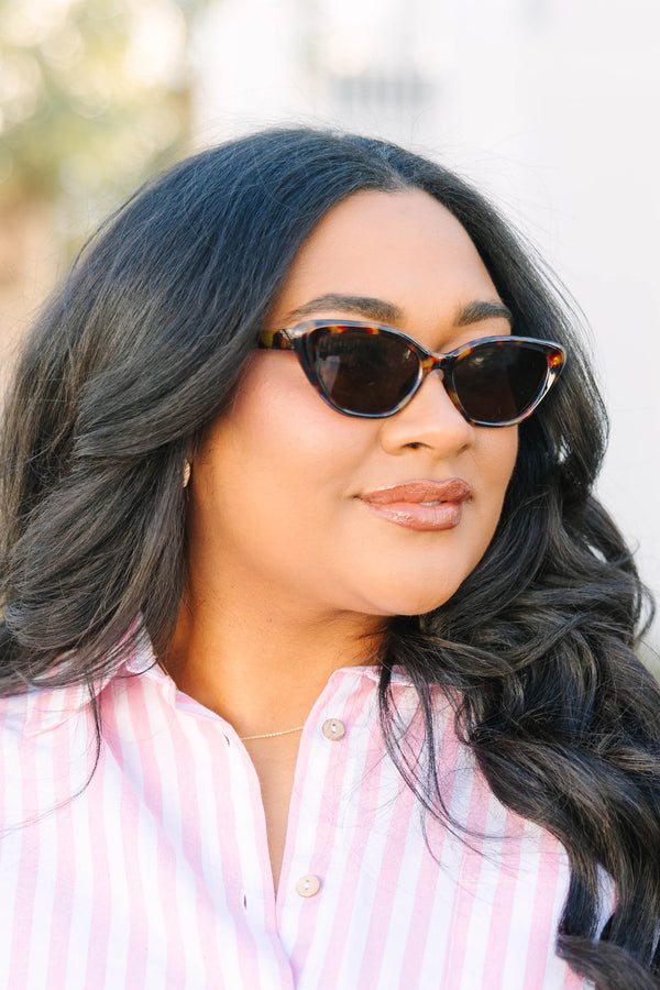 Chic Soul plus size clothing, tortoise shell patterned soft cat eye sunglasses