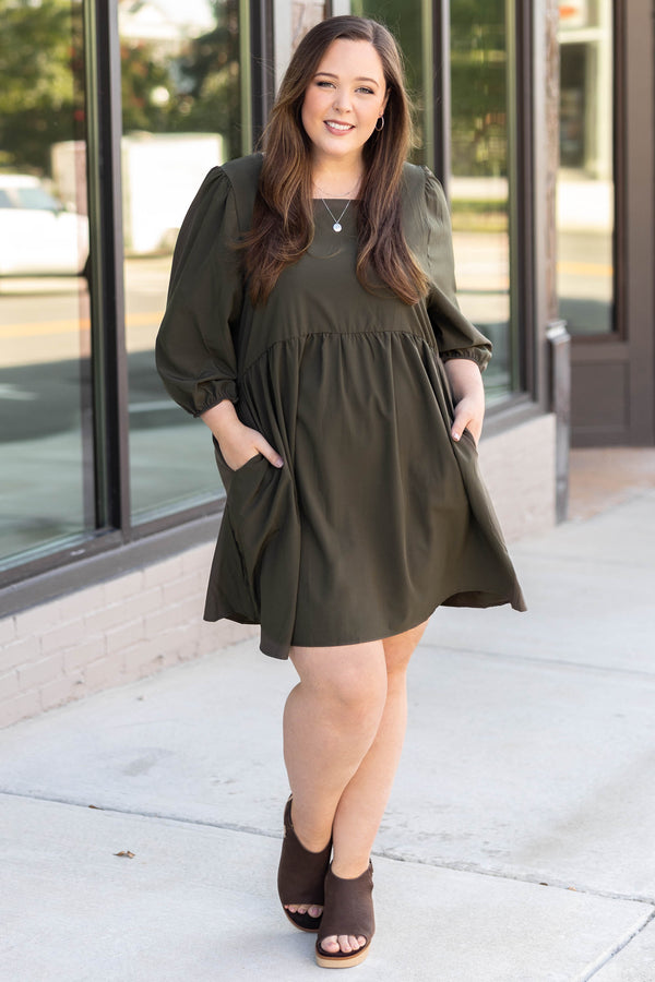 Cutie-Pie Dress, Olive