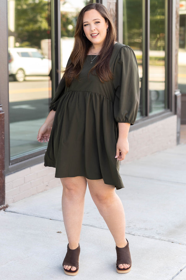 Cutie-Pie Dress, Olive