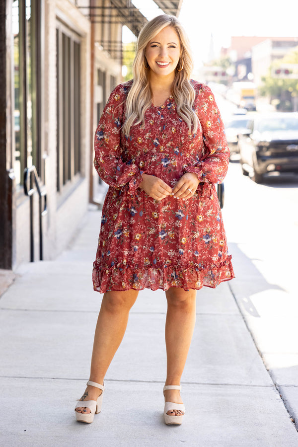 Midnight Train To Georgia Dress, Burgundy